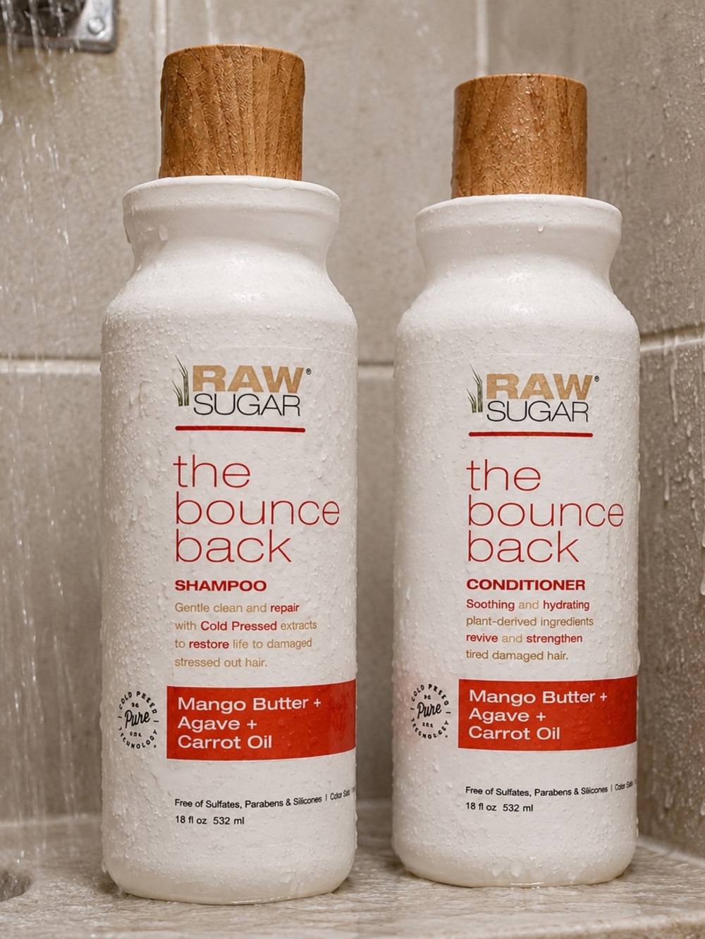 Raw Sugar The Bounce Back Shampoo & Conditioner Set – Mango Butter, Duo